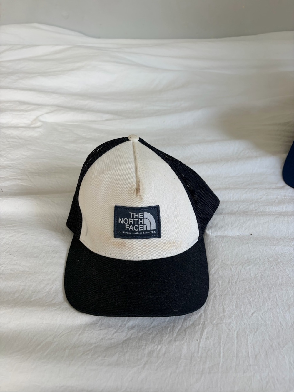 The North Face Black & White Mesh Trucker Hat with Patch Logo